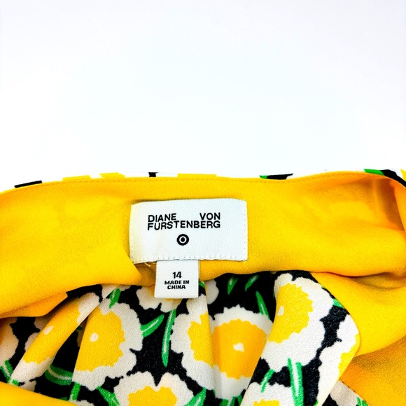 NWT DIANE VON FURSTENBERG 90s Shift Yellow Poppy Dress - Picture 4 of 4